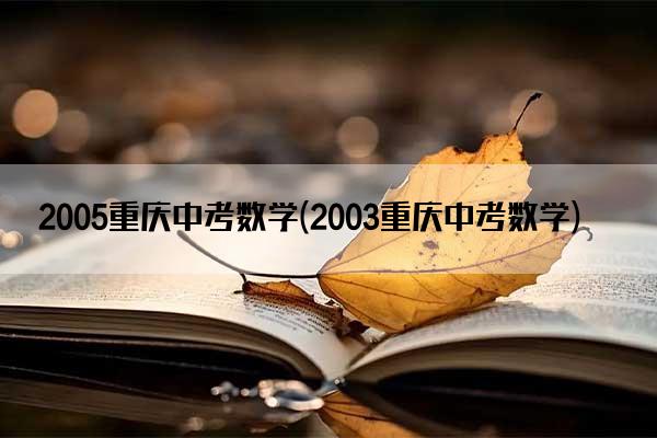 2005重庆中考数学(2003重庆中考数学)